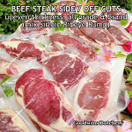 Beef all grade & brand STEAK SIDE CUTS uneven thickness mix of sirloin ribeye rump frozen price/pack 500gr